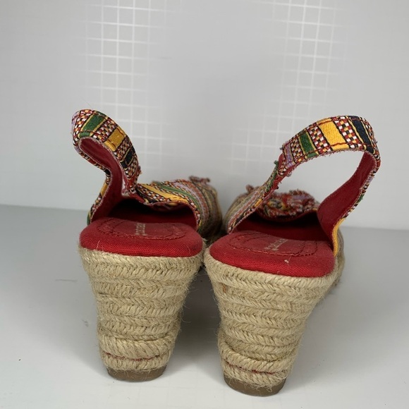 Naturalizer Berlynn multi-colored canvas elastic slingback espadrille wedge 7m - Picture 5 of 12